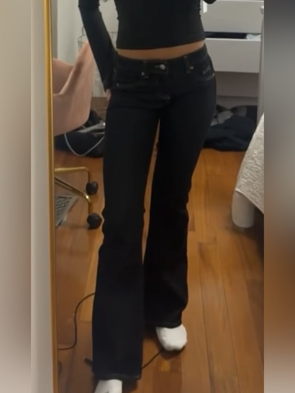 H&M Low Rise Dark Wash Flare Jeans